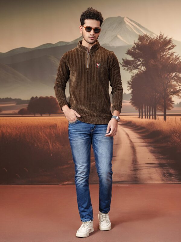Sweat Shirt Highneck -COFFEE