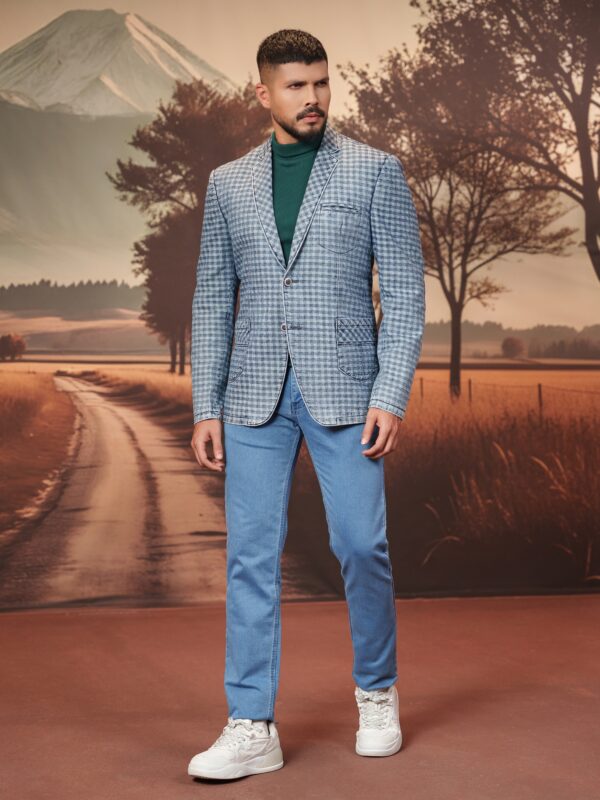 Denim Blazer -BLUE CHK